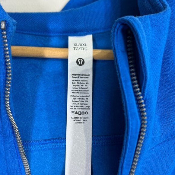 Lululemon NWT Scuba Oversized 1/2 Zip Hoodie Beaming Blue - Picture 10 of 11